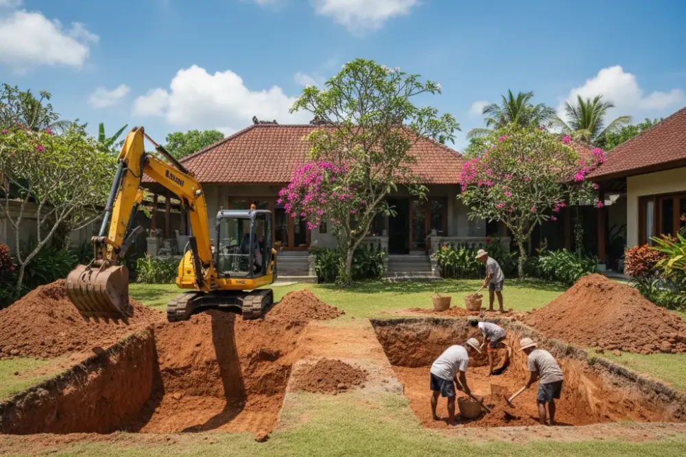 digging a swimming pool manually vs using heavy equipment