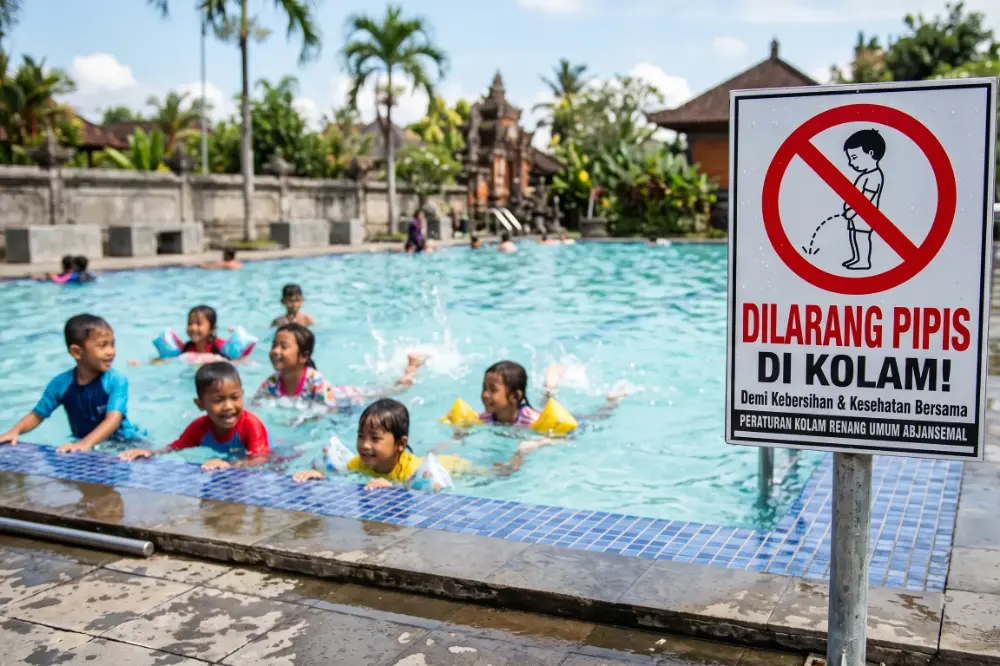 Dilarangan Pipis di Kolam Renang